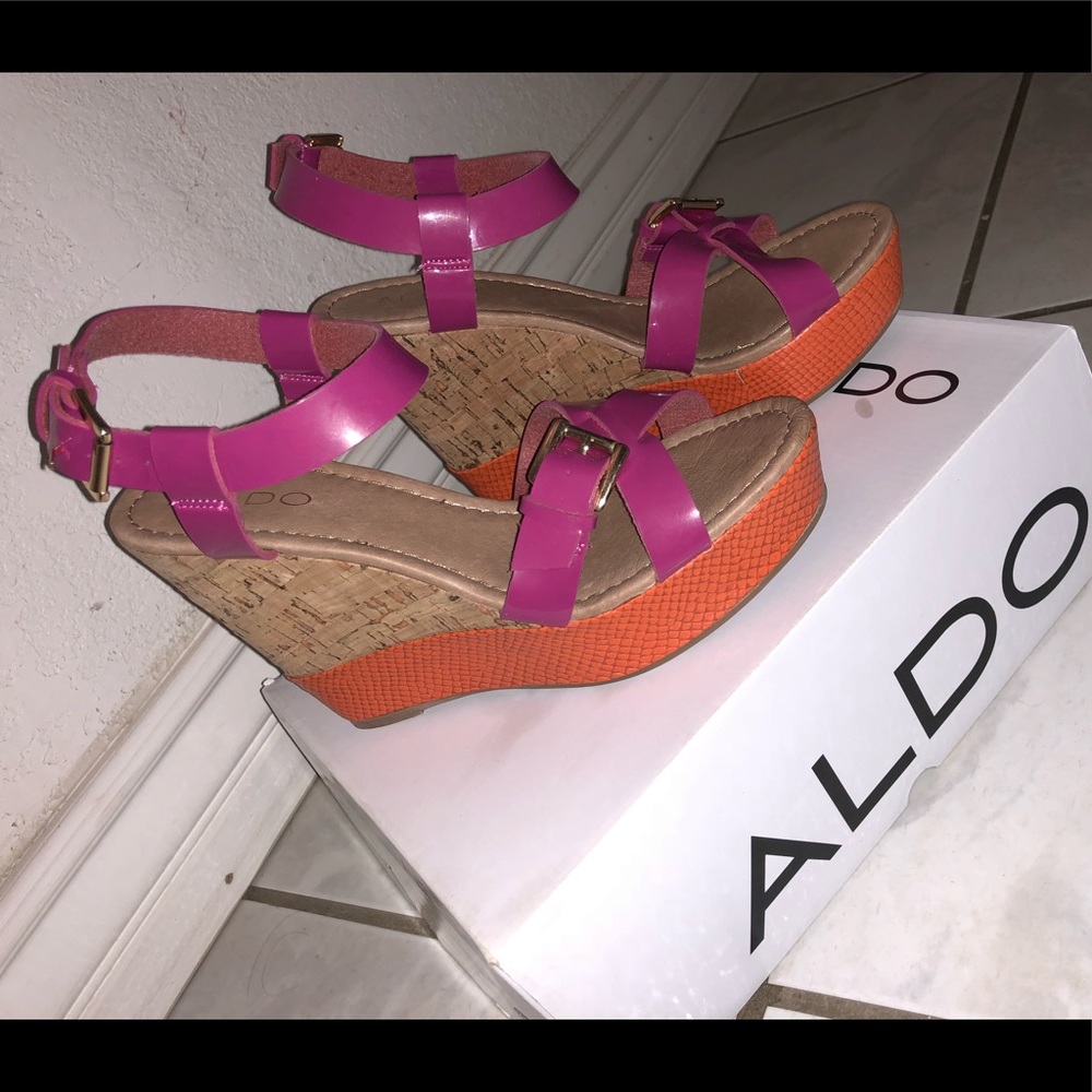 Hot pink & orange Wedges